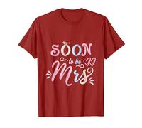 Pastel Soon to Be Mrs Bride Bridal Shower T-Shirt, Men, Cranberry Red, Small