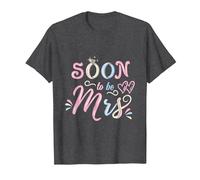 Pastel Soon to Be Mrs Bride Bridal Shower T-Shirt, Men, Dark Heather Grey, Large