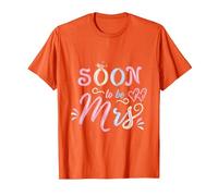 Pastel Soon to Be Mrs Bride Bridal Shower T-Shirt, Men, Orange, Small