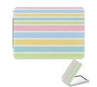 Pastel Striped Hand Mirror, 1X/2X Rectangular Mirror Small, Pu Leather Portable Handbag Mini Essentials Mirrors, Mini Travel Essentials Handheld Mirrors, Travel Gifts for Women, Ladies Gifts