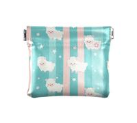 Pastel Strips Cute Sheep Women PU Leather Coin Purse Unique Mini Change Wallet Coin Pocket for Women, pastel strips cute sheep, Decoration