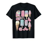 Pastel Summer Desserts Whimsical Sweets Dreamy Beach Art T-Shirt