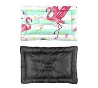 Pastel Summer Flamingo Dog Bed, Dogs Bed Scruffs Dog Non Slip Bottom Flat Medium Washable Multi Scenario Bedding Gift Printed Cat Beds 60 X 45 cm