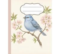 Pastel Vintage Illustration Of a Small Bird Composition Notebook | College Ruled | Antique Style | Journal For School | College | University |Job | Office, Work