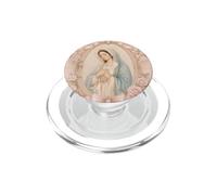 Pastel Virgin Mary Prayer Floral Rosary Faith Artwork PopSockets PopGrip for MagSafe