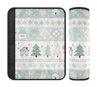 Pastel White Winter 2 pcs carseat Shoulder Strap Pads, More Comfort Driving, Accessories for Your car for Airplane
