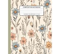 Pastel Wildflower Composition Notebook: Hand-Drawn Floral Pattern Journal | 7.5 x 9.25 Writing Notebook with Soft Botanical Daisy Design