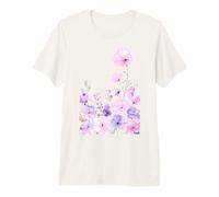 Pastel Wildflower Garden Soft Floral Spring Art Nature Flowe Premium T-Shirt
