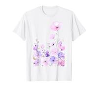 Pastel Wildflower Garden Soft Floral Spring Art Nature Flowe T-Shirt