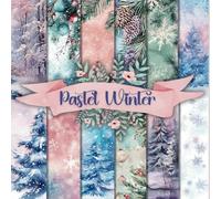 Pastel Winter Wonderland Scrapbook Paper Craft Pad: 12 Winter Themed Designs, 36 Double-Side Sheets (3 Sheets Per Design). 8.5"x8.5" Size Scrapbooking ... Junk Journal, Decorations, Cardstock & More