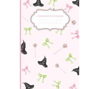 Pastel Witch Coquette Composition Notebook: Cute Magic Aesthetic Journal for Girls and Teens - Pink Witchcore Writing Book with Hats, Wands, and Bows