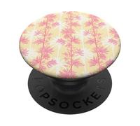 Pastel Yellow Palm Trees and Pink Vines Preppy Coastal PopSockets Adhesive PopGrip