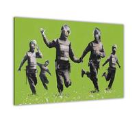 Pastello Banksy Riot Police Canvas Wall Art Picture Print for the Living Room, Bedroom, Home Decor