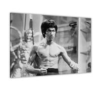 Pastello Bruce Lee Enter The Dragon Black & White Canvas Wall Art Picture Print for the Living Room, Bedroom, Home Decor