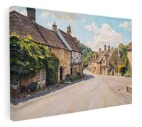 Pastello English Countryside Collection Castle Comb Cotswolds Canvas Wall Art - Wall Art Print for Living Room, Bedroom, Office, Framed Artwork - Ready to hang (102cm x 77cm / 40x30inch)