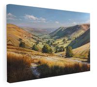 Pastello English Countryside Collection Peak District Canvas Wall Art - Wall Art Print for Living Room, Bedroom, Office, Framed Artwork - Ready to hang (77cm x 51cm / 30 x 20inch)