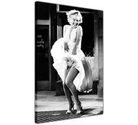Pastello Marilyn Monroe Subway Photoshoot Black & White, Canvas Wall Art, Wall Art Picture Print for Living Room and Bedroom (87cm x 61cm / 34x24inch)