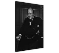 Pastello Sir Winston Churchill Black & White Canvas Wall Art Picture Print for the Living Room, Bedroom, Home Decor