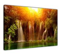 Pastello Waterfall Sunrise, Canvas Wall Art, Wall Art Picture Print for Living Room and Bedroom (41cm x 31cm / 16x12inch)
