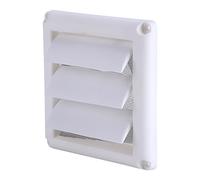 Pastic air vent, 1PC Plastic Air Vent Grille Cover 3 Flaps Wall Duct Ventilation Grill with Net Plastic Louvre Air Vent Grille(15 * 15cm)