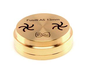 Pastidea Fusilli A5 Bronze Pasta Maker Insert, 13 mm, Compatible with Kenwood Pasta Fresca, Avance, Viva, Fattorina Fimar, Häussler Luna/Emma/PN100