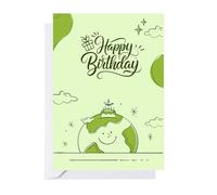 Pastiko Happy Green World Birthday Card for Men & Women - Eco-Conscious Birthday Cards for Men & Women, Male & Female Friend, Brother, Sister, Mum, Dad - 350gsm with Envelope, Made in the UK - A6 Size
