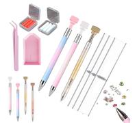 Pastimeamuse Automatic Refillable Wax Pen, New Upgrade Automatic Refillable Wax Pen, Diamond Art Refillables Waxs Pens with Waxs for DIY Craft & Dot Art Projects (pink、blue、yellow)