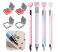 Pastimeamuse Automatic Refillable Wax Pen, New Upgrade Diamond Art Pen with Wax for Diamond Dots and Drill Gem Crafts, DIY Art Tool (Mix 4 pens + 4 muds)