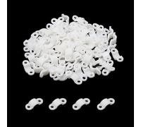 Pastlla 100pcs Wire Shelf Back Wall Clip Loop Clips Plastic Shelf Clips Expansion Tubes for Wire Shelving Wire Rack Brackets Supports -Fit 0.15"~0.18" Wire (White)