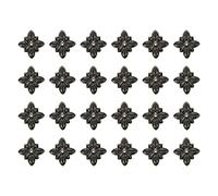 Pastlla 24Pcs Antique Bronze Corner Appliques Decorative Edge Protector Vintage Style Edge Safety Guard Covers Metal Embellishments for Furniture Cabinet Table Jewelry Box Case (Single Hole, 1.18")