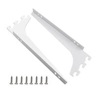 Pastlla 2Pcs 7.6" Single Track System Bracket Upright Bracket Shelf Bracket for Shelves Shelf Install, Bookshelf, Garden Boards, Shelving System and Organization, White