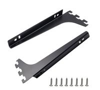 Pastlla 2Pcs 7.6" Single Track System Bracket Upright Shelf Bracket, Black | for Shelves Shelf Install, Bookshelf, Garden Boards, Shelving System and Organization