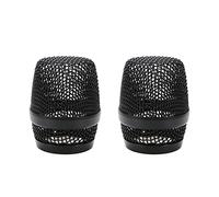 Pastlla 2pcs Microphone Ball Head Mesh Grill Microphone Replacement Head Microphone Replacement Parts Inner Diameter 37mm/1.46inch Black