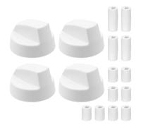 Pastlla 4 Pack White Universal Control Knobs with 12 Adapters, Stove Knobs Upgrade, Fitting for Oven Stove Range Application