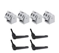 Pastlla 4 Sets 2020 Series Aluminum Extrusion Profile Zinc Alloy, 180° Adjustable Flexible Pivot Joint Bracket, Aluminum Extrusion Pivot Hinge Swivel Degree Angle Bracket with Handle (Silver)