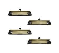 Pastlla 4Pcs Clipboard Clips 4.72" Metal Mountable Clipboard Clamp Hardware with Rubber Grip and Hanging Hole to Create Low Profile Clipboards, Document File Board, School Office Supplies (Bronze)