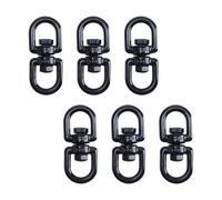 Pastlla 6 Pcs Stainless Steel Double Ended Swivel Eye Hook, Black Heavy Eye to Eye Swivel Ring Connector, for Marine Hawse Chains, Garden Hanging Wind Chimes, Lights and Plant Baskets(M4)