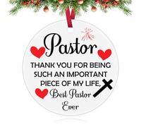 Pastor Appreciation Gifts for Men Ceramic Ornament Keepsake Thank You Pastor Gift Religious Christian Gifts for Men Father's Day Graduation Gift Christian Religious Ornament Ideas Gift Church Hanging