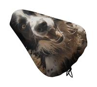 Pastor Border Collie Bike Seat Cover with Drawstring Bicycle Saddle Rain Dust Cover UV Protection Bike Seat Cushion Shield for Women Men City Mountain