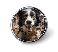 Pastor Border Collie Button Pins - Personalized Round Badges for Women Men Custom Photo Buttons for Backpack Cloth Decoration Souvenir Gifts, Metal Badge Brooch Party Costume Accessory