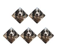 Pastor Border Collie Car Air Freshener Hanging Incense Chips 5 Pack Automotive Scented Hanging Sheets for Car Home Auto Interior Decor Rhombus,white-style