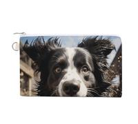 Pastor Border Collie Coin Purse with Key Ring Cute Change Purse Travel Portable Keychain Wallet with Zipper for Women Girls, style, One Size, Floral