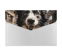 Pastor Border Collie File Folder Paper Bill Receipt Organizer Portable Document Organizer Expanding Accordion File Organizer Plastic Envelopes with 6 Pockets for Office Home