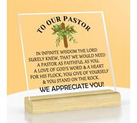 Pastor Gifts Thank You Gifts for Pastor Acrylic Plaque with Stand Religious Christian Gifts Pastor Gifts for Preacher Office Keepsake Decor Christmas Birthday Gift for Priest Appreciation Gift