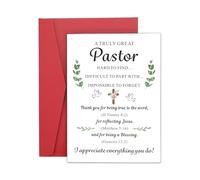 Pastor Thank You Card Pastor Appreciation Gifts Card for Priest Minister Church Staff Religious Gift Cards for Baptism Communion Confirmation Religious Gifts for Him Her Chrismas Stocking Stuffers