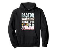 Pastor Warning Funny Sermon Humor Design Pullover Hoodie