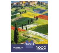 Pastoral 1000 Piece Jigsaw Puzzle Tuscan Countryside Cardboard Puzzle Adult Puzzles Educational Puzzle Family Games Night Christmas Puzzles 38x26cm/1000pcs