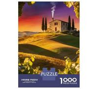 Pastoral 1000 Piece Jigsaw Puzzle Tuscan Countryside Cardboard Puzzle Adult Puzzles Educational Puzzle Family Puzzle for Gift 70x50cm/1000pcs