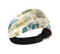 Pastoral Cartoon Houses Florals Non-Slip fashion headbands Elastic hairband for Cycling Daily use make up tennis