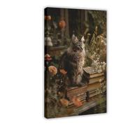 Pastoral Cat Poster Canvas Poster Wall Art Decor Print Picture Paintings for Living Room Bedroom Decoration 20x30inch(50x75cm)